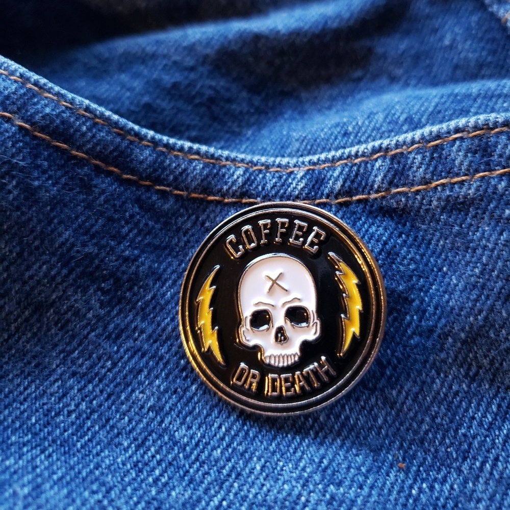 Coffee or Death Enamel Pin
